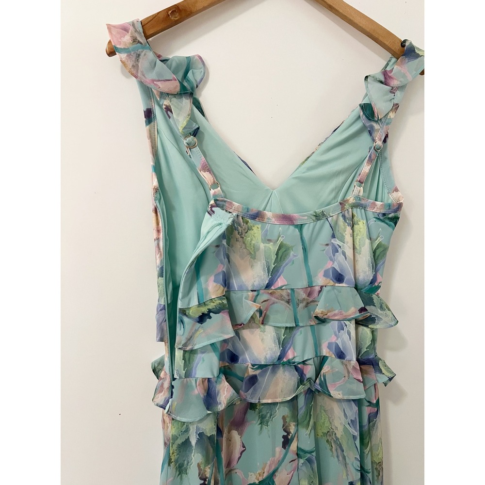 Adrianna Papell Pastel Floral Ruffled Midi Dress - Picture 10 of 13
